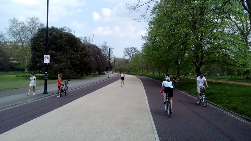 Running, walking and cycling on roads closed to traffic in Hyde Park (Saturday 11th April)